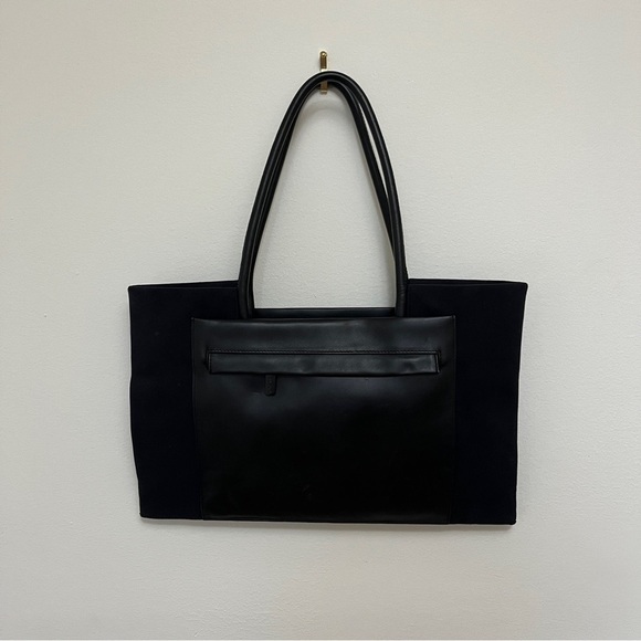 Tumi Black Travel Laptop Leather Canvas Bag - Picture 4 of 6